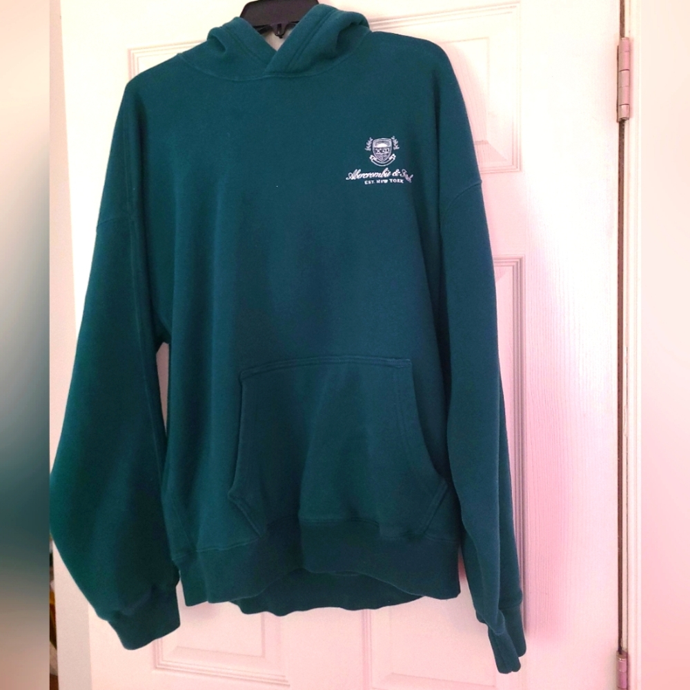 Abercrombie & Fitch Green Oversized Sweatshirt Classic Pullover Hoodie